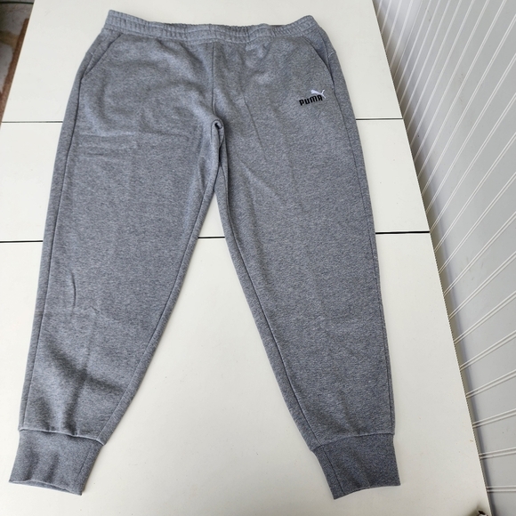 NWT Puma Mens Gray Heather Elastic Waist Pull On Tapered Leg Sweatpants 3XL - Picture 1 of 15